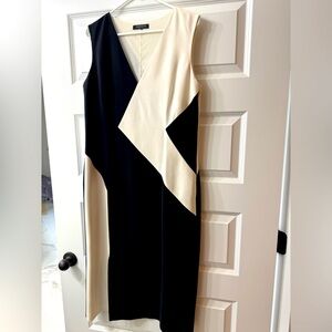 Vintage Lafayette 148 B/W Asymmetric Dress